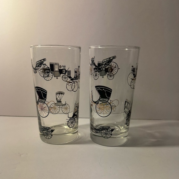 Vintage Libbey Buggy & Carriage Drinking Glasses Tumblers - Picture 9 of 15